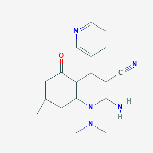 molecular formula C19H23N5O B303634 2-Amino-1-(dimethylamino)-7,7-dimethyl-5-oxo-4-(3-pyridinyl)-1,4,5,6,7,8-hexahydro-3-quinolinecarbonitrile 