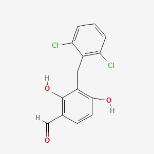 3-[(2,6-Dichlorophenyl)methyl]-2,4-dihydroxybenzaldehyde