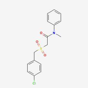 molecular formula C16H16ClNO3S B3036353 2-[(4-chlorobenzyl)sulfonyl]-N-methyl-N-phenylacetamide CAS No. 339108-32-6