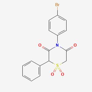molecular formula C16H12BrNO4S B3036358 4-(4-Bromophenyl)-2-phenyl-1lambda~6~,4-thiazinane-1,1,3,5-tetraone CAS No. 339109-46-5