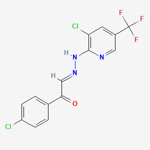 molecular formula C14H8Cl2F3N3O B3036361 2-(4-chlorophenyl)-2-oxoacetaldehyde N-[3-chloro-5-(trifluoromethyl)-2-pyridinyl]hydrazone CAS No. 339111-69-2