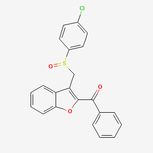 molecular formula C22H15ClO3S B3036367 (3-{[(4-Chlorophenyl)sulfinyl]methyl}-1-benzofuran-2-yl)(phenyl)methanone CAS No. 339275-72-8