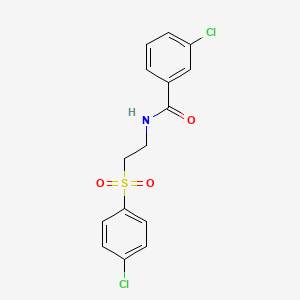 3-Chloro-N-(2-((4-chlorophenyl)sulfonyl)ethyl)benzenecarboxamide