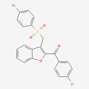 (3-{[(4-Bromophenyl)sulfonyl]methyl}-1-benzofuran-2-yl)(4-chlorophenyl)methanone