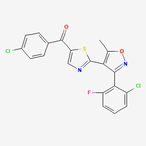 {2-[3-(2-Chloro-6-fluorophenyl)-5-methyl-4-isoxazolyl]-1,3-thiazol-5-yl}(4-chlorophenyl)methanone