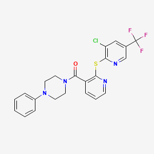 molecular formula C22H18ClF3N4OS B3036382 (2-{[3-氯-5-(三氟甲基)-2-吡啶基]硫代}-3-吡啶基)(4-苯基哌嗪基)甲酮 CAS No. 339278-04-5