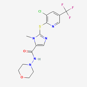 molecular formula C15H15ClF3N5O2S B3036385 2-{[3-chloro-5-(trifluoromethyl)pyridin-2-yl]sulfanyl}-1-methyl-N-(morpholin-4-yl)-1H-imidazole-5-carboxamide CAS No. 339278-14-7