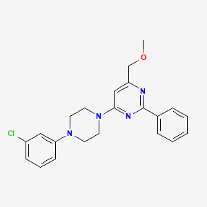 molecular formula C22H23ClN4O B3036388 4-[4-(3-氯苯基)哌嗪基]-6-(甲氧基甲基)-2-苯基嘧啶 CAS No. 339279-04-8