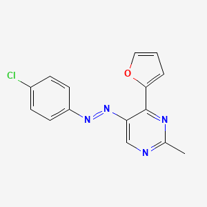 molecular formula C15H11ClN4O B3036395 5-[2-(4-Chlorophenyl)diazenyl]-4-(2-furyl)-2-methylpyrimidine CAS No. 339279-74-2