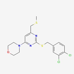 molecular formula C17H19Cl2N3OS2 B3036405 4-[2-[(3,4-Dichlorophenyl)methylthio]-6-[(methylthio)methyl]-4-pyrimidinyl]morpholine CAS No. 341965-63-7