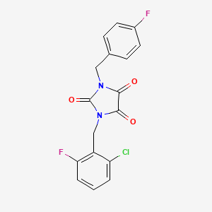 1-[(2-Chloro-6-fluorophenyl)methyl]-3-[(4-fluorophenyl)methyl]imidazolidine-2,4,5-trione