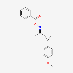 molecular formula C19H19NO3 B3036413 1-{2-[(Benzoyloxy)ethanimidoyl]cyclopropyl}-4-methoxybenzene CAS No. 341966-89-0