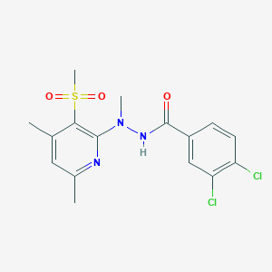 molecular formula C16H17Cl2N3O3S B3036421 3,4-dichloro-N'-[4,6-dimethyl-3-(methylsulfonyl)-2-pyridinyl]-N'-methylbenzenecarbohydrazide CAS No. 341967-40-6