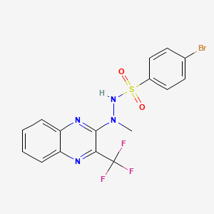 molecular formula C16H12BrF3N4O2S B3036427 4-溴-N'-甲基-N'-[3-(三氟甲基)-2-喹喔啉基]苯磺酰肼 CAS No. 343372-59-8