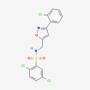 molecular formula C16H11Cl3N2O3S B3036428 2,5-dichloro-N-{[3-(2-chlorophenyl)-5-isoxazolyl]methyl}benzenesulfonamide CAS No. 343372-70-3