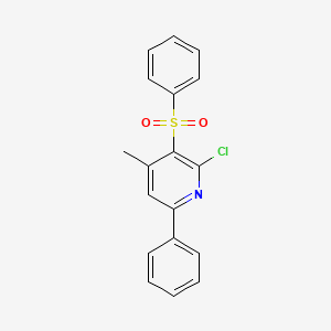 molecular formula C18H14ClNO2S B3036429 3-(Benzenesulfonyl)-2-chloro-4-methyl-6-phenylpyridine CAS No. 343372-76-9