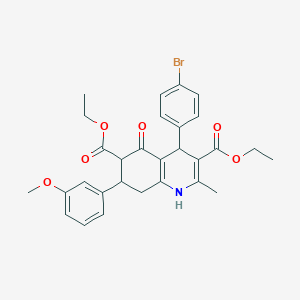 molecular formula C29H30BrNO6 B303643 Diethyl 4-(4-bromophenyl)-7-(3-methoxyphenyl)-2-methyl-5-oxo-1,4,5,6,7,8-hexahydro-3,6-quinolinedicarboxylate 