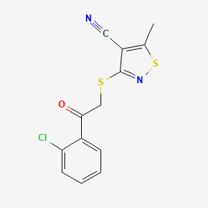 molecular formula C13H9ClN2OS2 B3036432 3-{[2-(2-Chlorophenyl)-2-oxoethyl]sulfanyl}-5-methyl-4-isothiazolecarbonitrile CAS No. 343372-94-1