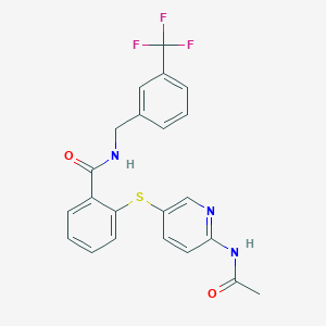molecular formula C22H18F3N3O2S B3036434 2-(6-acetamidopyridin-3-yl)sulfanyl-N-[[3-(trifluoromethyl)phenyl]methyl]benzamide CAS No. 343373-09-1