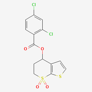 molecular formula C14H10Cl2O4S2 B3036436 (7,7-dioxo-5,6-dihydro-4H-thieno[2,3-b]thiopyran-4-yl) 2,4-dichlorobenzoate CAS No. 343373-81-9
