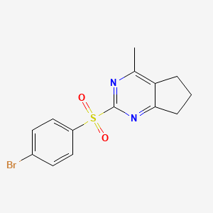 molecular formula C14H13BrN2O2S B3036439 2-[(4-bromophenyl)sulfonyl]-4-methyl-6,7-dihydro-5H-cyclopenta[d]pyrimidine CAS No. 343374-40-3