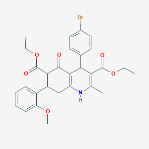 Diethyl 4-(4-bromophenyl)-7-(2-methoxyphenyl)-2-methyl-5-oxo-1,4,5,6,7,8-hexahydro-3,6-quinolinedicarboxylate