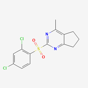 molecular formula C14H12Cl2N2O2S B3036440 2-[(2,4-dichlorophenyl)sulfonyl]-4-methyl-6,7-dihydro-5H-cyclopenta[d]pyrimidine CAS No. 343374-43-6