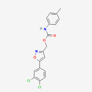 B3036441 [5-(3,4-dichlorophenyl)-1,2-oxazol-3-yl]methyl N-(4-methylphenyl)carbamate CAS No. 343374-60-7