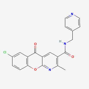 7-Chloro-2-methyl-5-oxo-N-(4-pyridinylmethyl)-5h-chromeno(2,3-b)pyridine-3-carboxamide