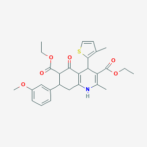 molecular formula C28H31NO6S B303645 Diethyl 7-(3-methoxyphenyl)-2-methyl-4-(3-methyl-2-thienyl)-5-oxo-1,4,5,6,7,8-hexahydro-3,6-quinolinedicarboxylate 