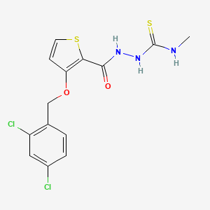 molecular formula C14H13Cl2N3O2S2 B3036452 2-({3-[(2,4-dichlorobenzyl)oxy]-2-thienyl}carbonyl)-N-methyl-1-hydrazinecarbothioamide CAS No. 343375-86-0