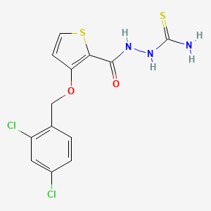 molecular formula C13H11Cl2N3O2S2 B3036454 2-({3-[(2,4-二氯苄基)氧基]-2-噻吩基}羰基)-1-肼基碳硫酰胺 CAS No. 343376-20-5