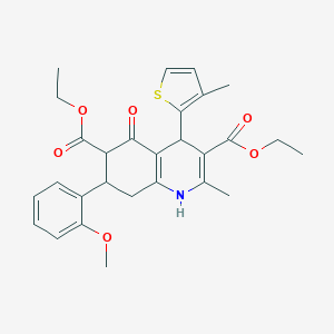 molecular formula C28H31NO6S B303646 Diethyl 7-(2-methoxyphenyl)-2-methyl-4-(3-methyl-2-thienyl)-5-oxo-1,4,5,6,7,8-hexahydro-3,6-quinolinedicarboxylate 