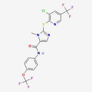 2-[3-chloro-5-(trifluoromethyl)pyridin-2-yl]sulfanyl-3-methyl-N-[4-(trifluoromethoxy)phenyl]imidazole-4-carboxamide
