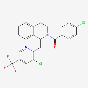 molecular formula C23H17Cl2F3N2O B3036463 (4-Chlorophenyl)(1-((3-chloro-5-(trifluoromethyl)-2-pyridinyl)methyl)-3,4-dihydro-2(1H)-isoquinolinyl)methanone CAS No. 344263-52-1
