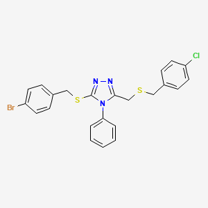 3-[(4-Bromophenyl)methylsulfanyl]-5-[(4-chlorophenyl)methylsulfanylmethyl]-4-phenyl-1,2,4-triazole