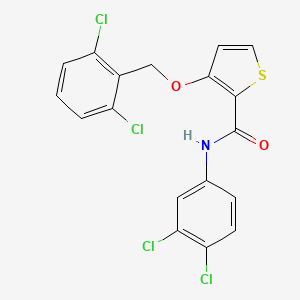 N-(3,4-dichlorophenyl)-3-[(2,6-dichlorophenyl)methoxy]thiophene-2-carboxamide