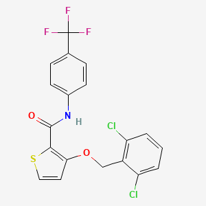 molecular formula C19H12Cl2F3NO2S B3036477 3-[(2,6-dichlorophenyl)methoxy]-N-[4-(trifluoromethyl)phenyl]thiophene-2-carboxamide CAS No. 344270-46-8