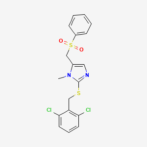 2-[(2,6-dichlorobenzyl)sulfanyl]-1-methyl-5-[(phenylsulfonyl)methyl]-1H-imidazole