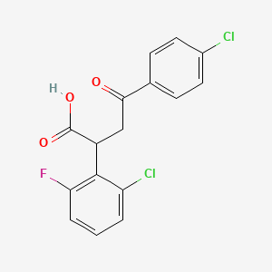 molecular formula C16H11Cl2FO3 B3036488 2-(2-Chloro-6-fluorophenyl)-4-(4-chlorophenyl)-4-oxobutanoic acid CAS No. 344281-45-4