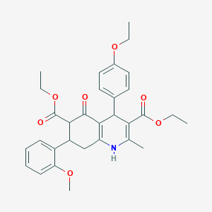 molecular formula C31H35NO7 B303649 Diethyl 4-(4-ethoxyphenyl)-7-(2-methoxyphenyl)-2-methyl-5-oxo-1,4,5,6,7,8-hexahydro-3,6-quinolinedicarboxylate 