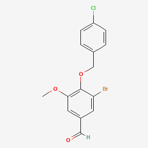 molecular formula C15H12BrClO3 B3036500 3-Bromo-4-[(4-chlorobenzyl)oxy]-5-methoxybenzaldehyde CAS No. 345983-02-0