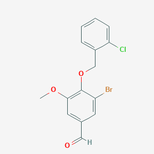 molecular formula C15H12BrClO3 B3036503 3-溴-4-[(2-氯苄基)氧基]-5-甲氧基苯甲醛 CAS No. 345985-64-0