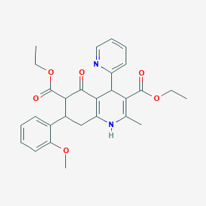 molecular formula C28H30N2O6 B303653 Diethyl 7-(2-methoxyphenyl)-2-methyl-5-oxo-4-(2-pyridinyl)-1,4,5,6,7,8-hexahydro-3,6-quinolinedicarboxylate 