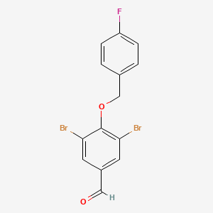 molecular formula C14H9Br2FO2 B3036535 3,5-Dibromo-4-[(4-fluorobenzyl)oxy]benzaldehyde CAS No. 352455-49-3