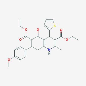 molecular formula C27H29NO6S B303654 Diethyl 7-(4-methoxyphenyl)-2-methyl-5-oxo-4-(2-thienyl)-1,4,5,6,7,8-hexahydro-3,6-quinolinedicarboxylate 