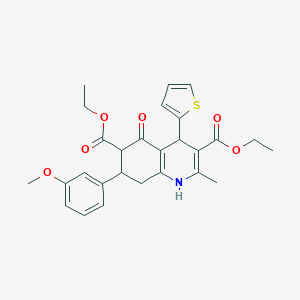 molecular formula C27H29NO6S B303655 Diethyl 7-(3-methoxyphenyl)-2-methyl-5-oxo-4-(2-thienyl)-1,4,5,6,7,8-hexahydro-3,6-quinolinedicarboxylate 