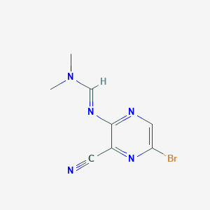 B3036554 (E)-N'-(5-Bromo-3-cyanopyrazin-2-yl)-N,N-dimethylformimidamide CAS No. 356783-24-9
