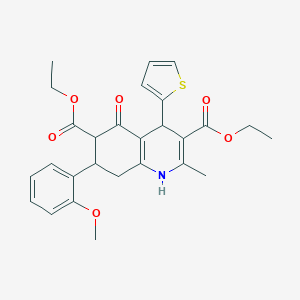 molecular formula C27H29NO6S B303656 Diethyl 7-(2-methoxyphenyl)-2-methyl-5-oxo-4-(2-thienyl)-1,4,5,6,7,8-hexahydro-3,6-quinolinedicarboxylate 