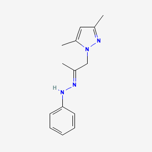 N-[(E)-1-(3,5-Dimethylpyrazol-1-yl)propan-2-ylideneamino]aniline